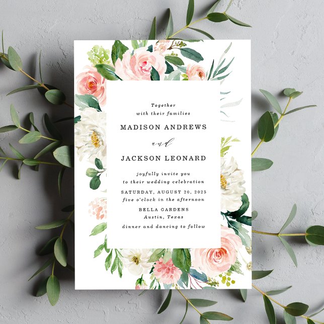 Blush Florals | Floral Frame Wedding Invitation (Creator Uploaded)