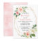 Blush Florals Gold Modern Geometric Frame Wedding