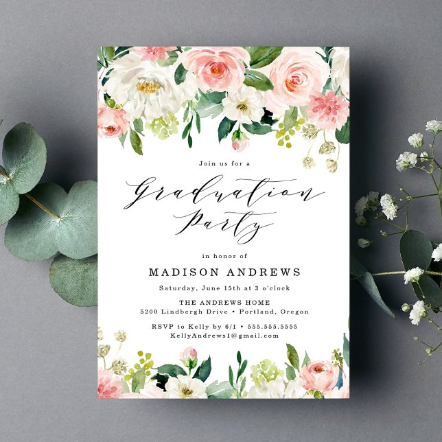 Blush Florals | Graduation Party Invitation (Creator Uploaded)