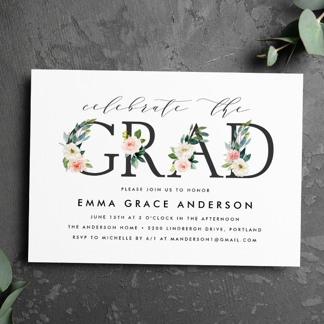 Blush Florals | Graduation Party Invitation (Creator Uploaded)