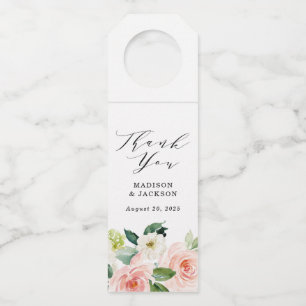Blush Florals   Personalized Wedding Bottle Tag