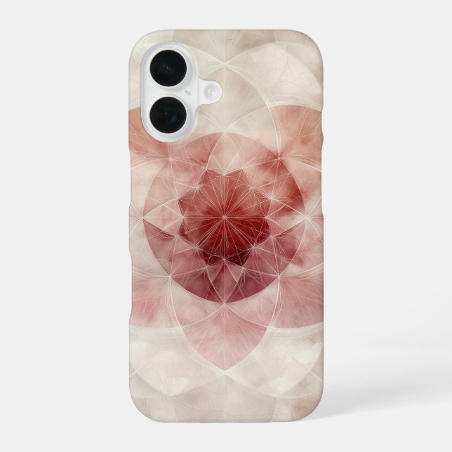 Blush Flow Petals iPhone 16 Case (Back)