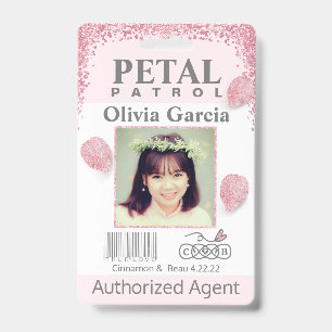 Blush flower Girl Petal Patrol Badge