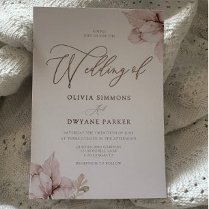 Blush Flower Petals Elegant Wedding Rose Gold