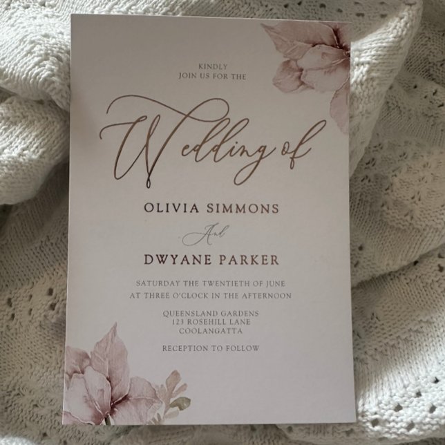 Blush Flower Petals Elegant Wedding Rose Gold  (Creator Uploaded)