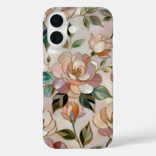 Blush Flower Stained Glass Phone Case Elegant