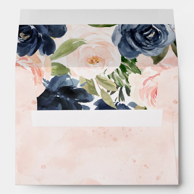 Blush Flowers Baby Bridal Shower Birthday Wedding Envelope (Back (Bottom))