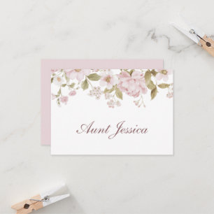 Blush Flowers Flat Place Card