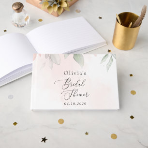 Blush Flowers, Pink Flowers, Boho, Bridal Shower Guest Book