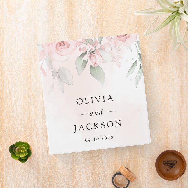 Blush Flowers, Pink Flowers, Greenery, Wedding  Binder (In Situ)