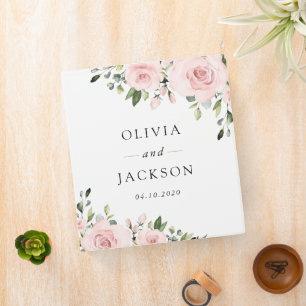 Blush Flowers, Pink Flowers, Greenery, Wedding Binder