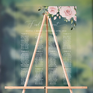 Blush Flowers, Pink Flowers, Wedding Seating Chart