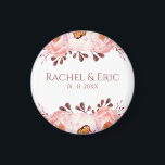 Blush Flowers with Custom Names Wedding Magnet<br><div class="desc">Make your wedding or special event unforgettable with this blush floral magnet featuring customizable names and date. Perfect as a wedding favour, save-the-date, bridal shower gift, or anniversary keepsake, this elegant magnet adds a romantic and personal touch your guests will cherish.</div>