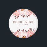Blush Flowers with Custom Names Wedding Magnet<br><div class="desc">Make your wedding or special event unforgettable with this blush floral magnet featuring customizable names and date. Perfect as a wedding favour,  save-the-date,  bridal shower gift,  or anniversary keepsake,  this elegant magnet adds a romantic and personal touch your guests will cherish.</div>