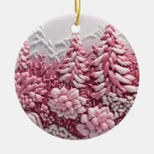Blush Forest Escape Ceramic Ornament