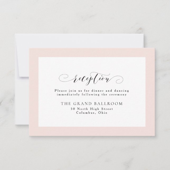 Blush frame formal reception card (Front)