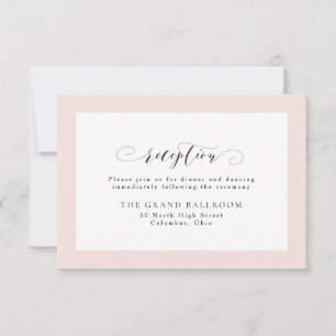 Blush frame formal reception card