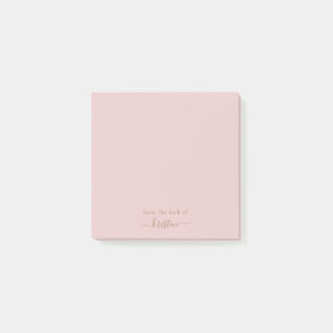 Blush From the Desk of Custom Name Post-it Notes