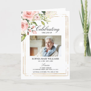 Blush Funeral Order of Service, Memorial Program