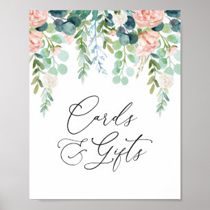 Blush Garden Baby Shower Cards and Gifts Sign