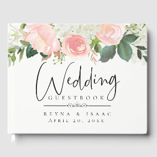 Blush Garden Floral Wedding Guest Book