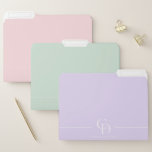Blush Garden Monogram School File Folders<br><div class="desc">Stay stylishly organized with our Blush Garden Monogram School File Folders, designed in a beautiful trio of soft pastel hues—blush pink, sage green, and lavender. This set of 3 custom folders adds a sophisticated touch to your workspace, whether you're heading back to school, managing home documents, or upgrading your office...</div>