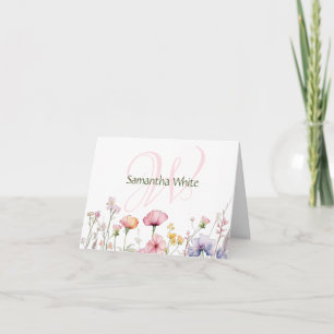 Blush Garden Watercolor Personalized Stationery Note Card