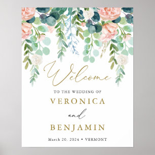 Blush Garden Wedding Welcome Sign