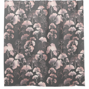 Blush Ginkgo Luxe – Gold Botanical on Black