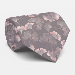 Blush Ginkgo Luxe – Gold Botanical on Black (5) Tie