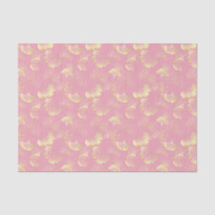 Blush Ginkgo Luxe – Gold Botanical on Pink Tissue Paper