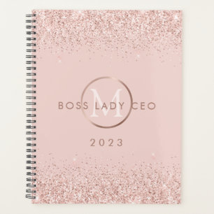 Blush Glitter Boss Lady CEO Personalized 2022 Planner