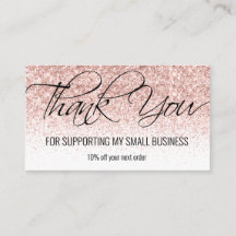 Blush Glitter Calligraphy Thank You Card