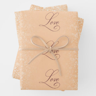 Blush Glitter Gradient Colour FFCBA1 Wrapping Paper Sheet