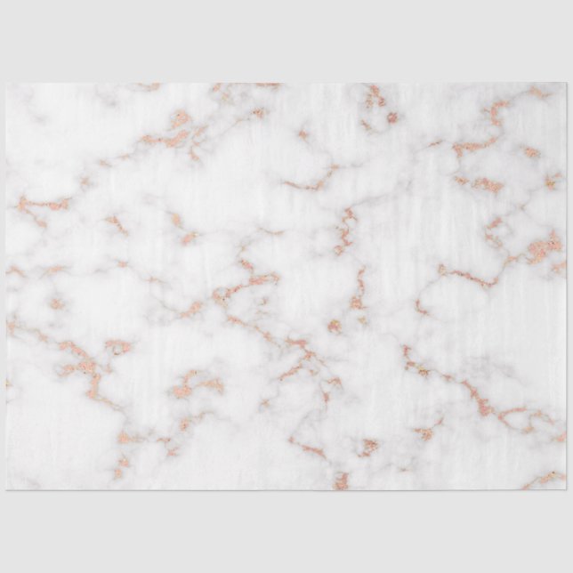 Blush Glitter Pink White Marble Modern Tissue Paper (Front)
