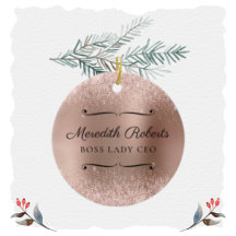 Blush Glitter Rose Gold Boss Lady CEO Personalized