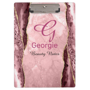 Blush & Gold Agate Clipboard