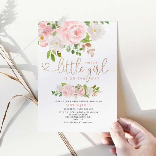 Blush gold baby shower invitation (Creator Uploaded)