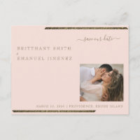Blush & Gold Dazzling Photo Wedding Save Our Date