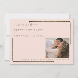 Blush & Gold Dazzling Wedding Save our Date Invitation