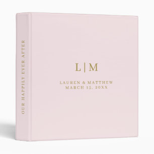 Blush Gold Elegant Wedding Album Personalized Name Binder