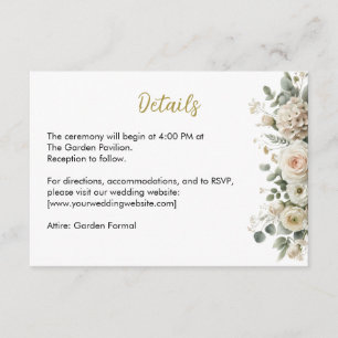 Blush & Gold Elegant Wedding Enclosure Card