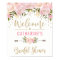 Blush Gold Floral Bridal Shower Welcome Sign Decor