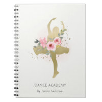 Blush Gold Floral Girl Dancer Dance Academy