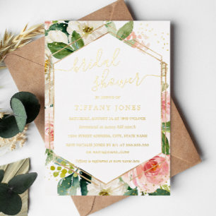 Blush Gold Floral Modern Bridal Shower