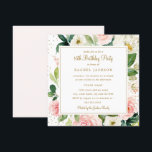 Blush Gold Floral Watercolor 16th Birthday Invite<br><div class="desc">More modern floral Birthday Invitations in the Little Bayleigh Store!</div>