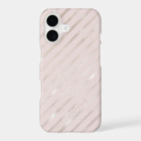 Blush Gold Foil Diamond Stripes Pattern Monogram