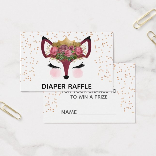 Blush & Gold Fox Princess Diaper Raffle (Office)
