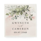 Blush Gold Greenery Succulent Dusty Blue Wedding