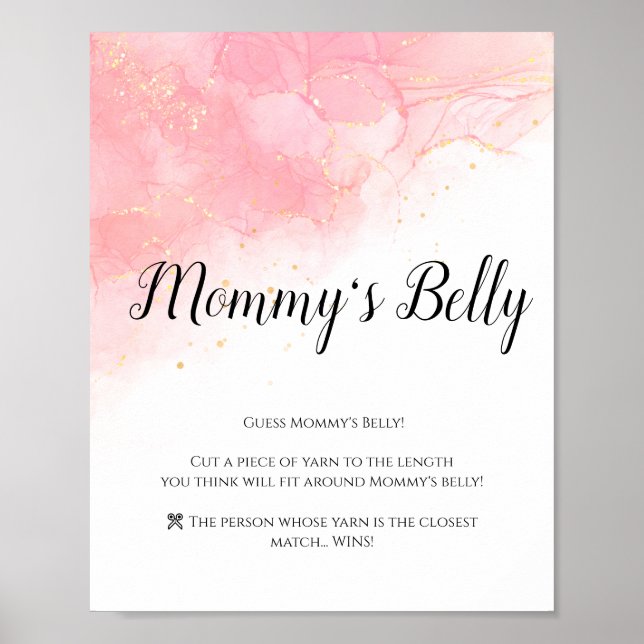 Blush Gold Guess Mommy's Belly Poster (Front)